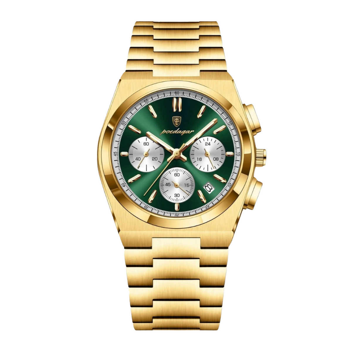 Prestige 40mm Watch, Gold Emerald | Vayllor