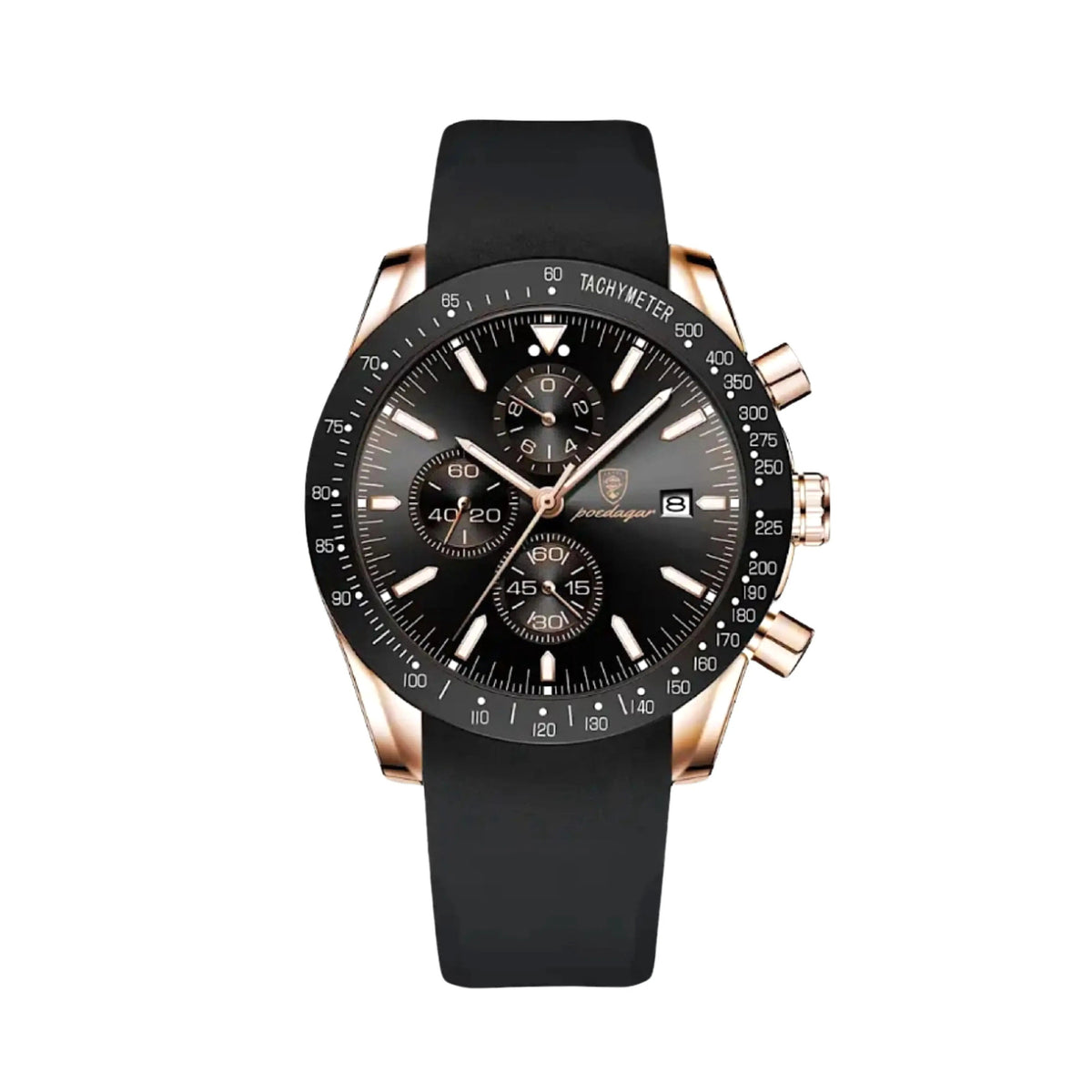 Falcon 41mm Watch, Rose Gold Obsidian | Vayllor