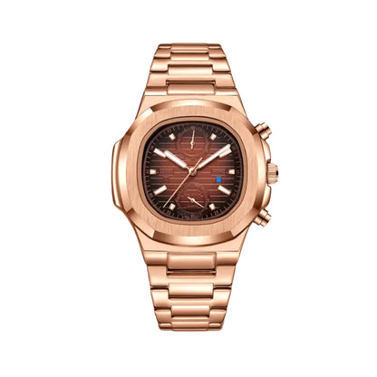 Nautic Chrono 41mm Watch, Rose Gold - Root Beer | Vayllor