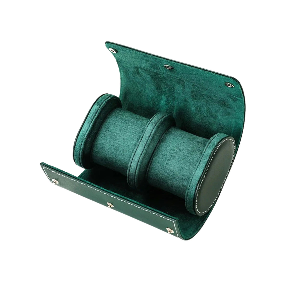 Premium Leather Watch Roll, Dual / Green Leather | Vayllor