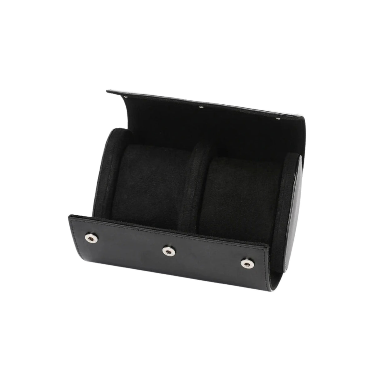 Premium Leather Watch Roll, Dual / Black Leather | Vayllor