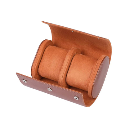 Premium Leather Watch Roll, Dual / Brown Leather | Vayllor