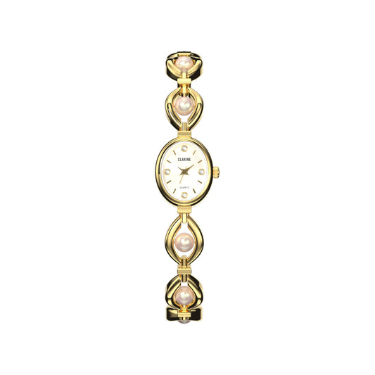 Perle de Mains Watch, Premium 14k Gold Stainless Steel / White | Vayllor