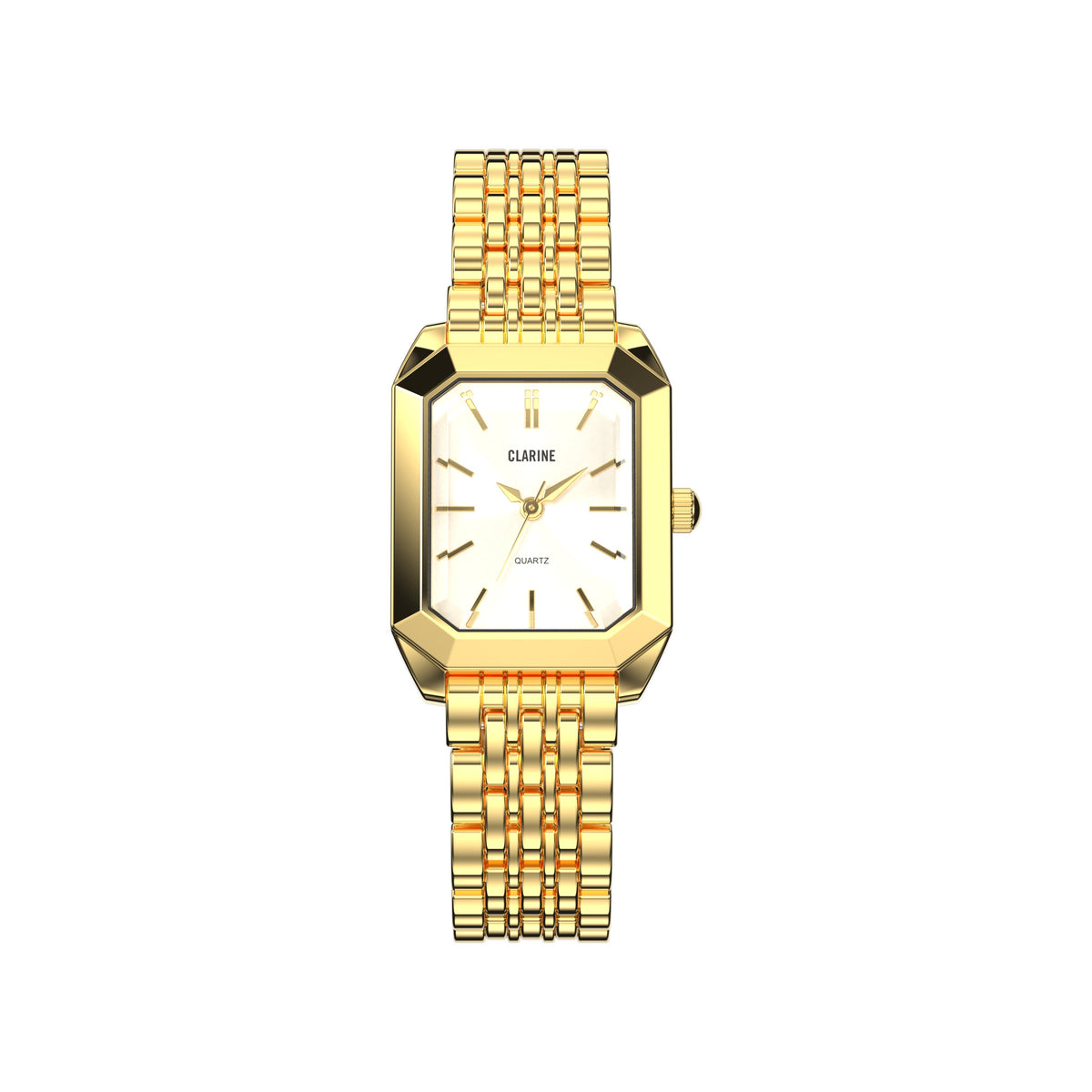 Claire de Mains Watch, Premium 14k Gold Stainless Steel / White | Vayllor