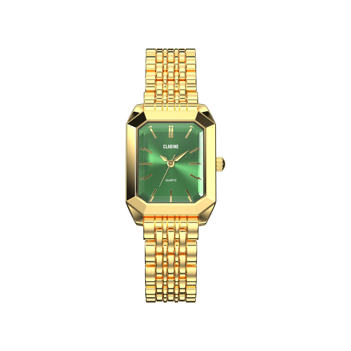 Claire de Mains Watch, Premium 14k Gold Stainless Steel / Green | Vayllor