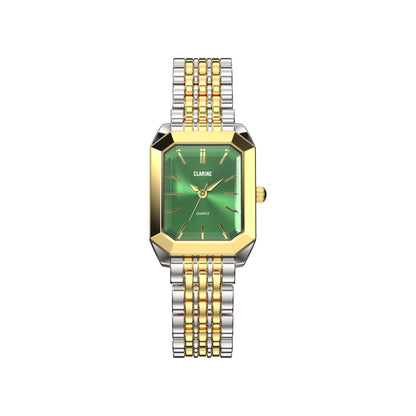Claire de Mains Watch, Premium Two Tone Stainless Steel / Green | Vayllor