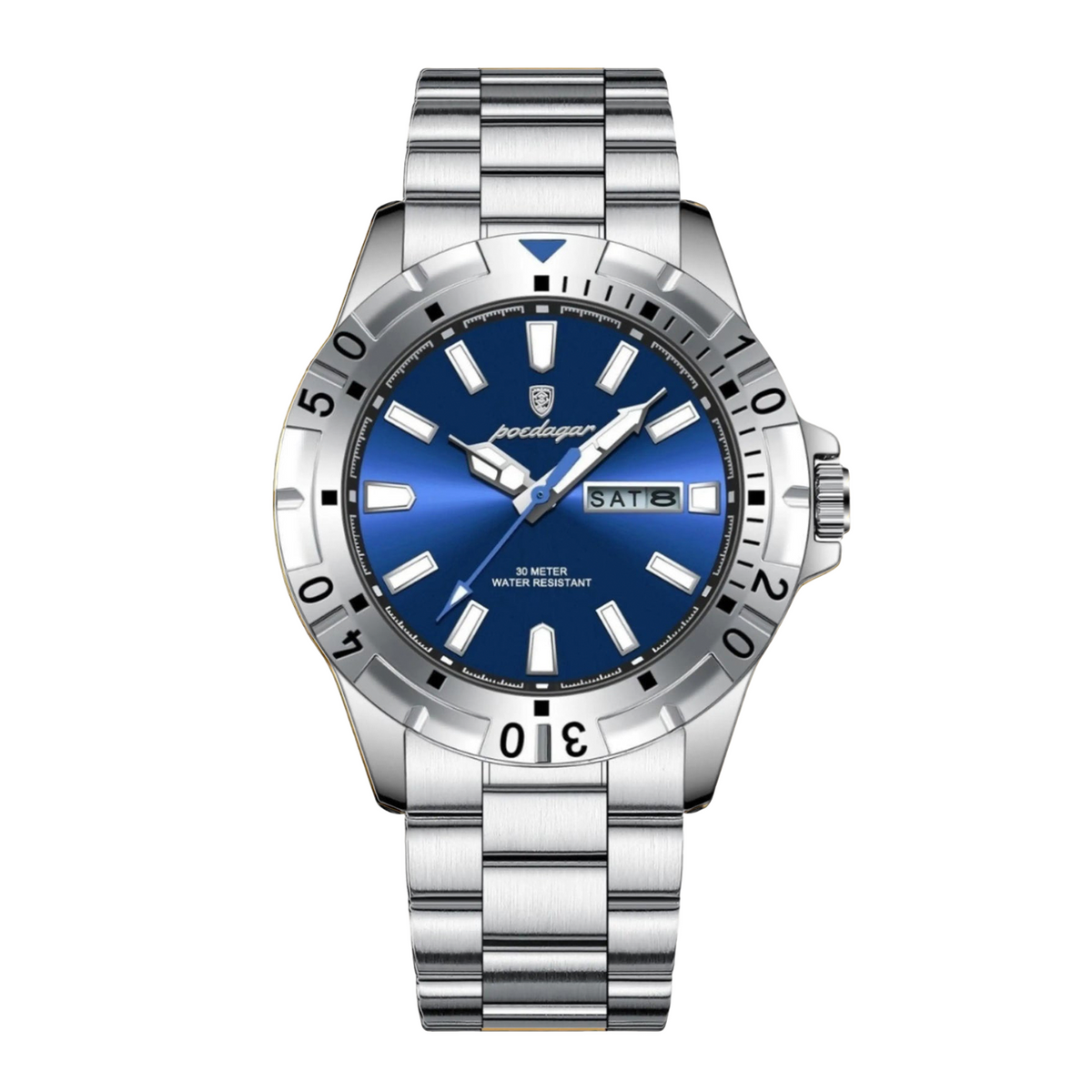 Noble 40mm Watch, Silver Ocean | Vayllor