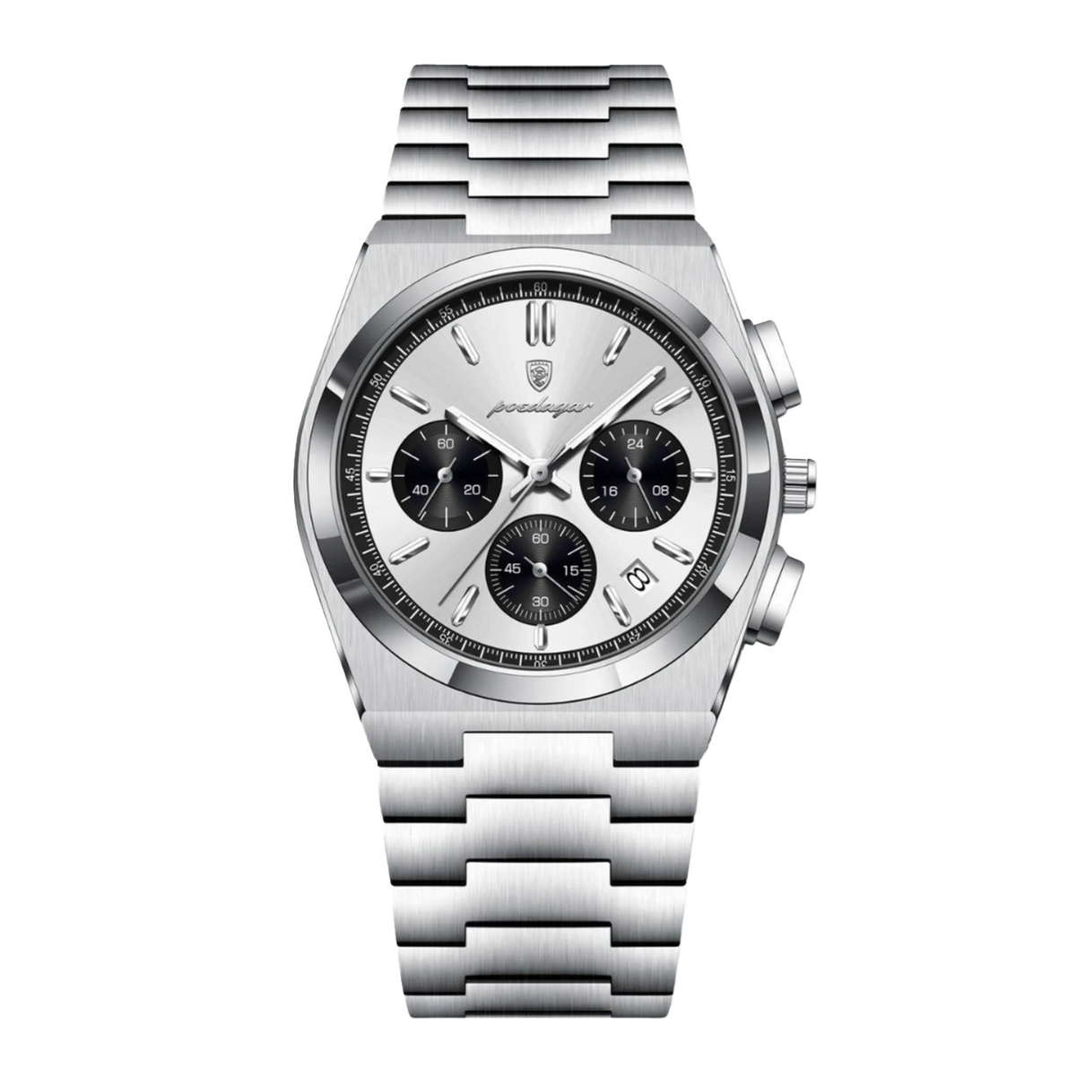 Prestige 40mm Watch, Silver Iron Steel | Vayllor