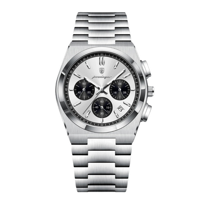 Prestige 40mm Watch, Silver Iron Steel | Vayllor
