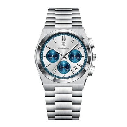 Prestige 40mm Watch, Silver Ocean | Vayllor