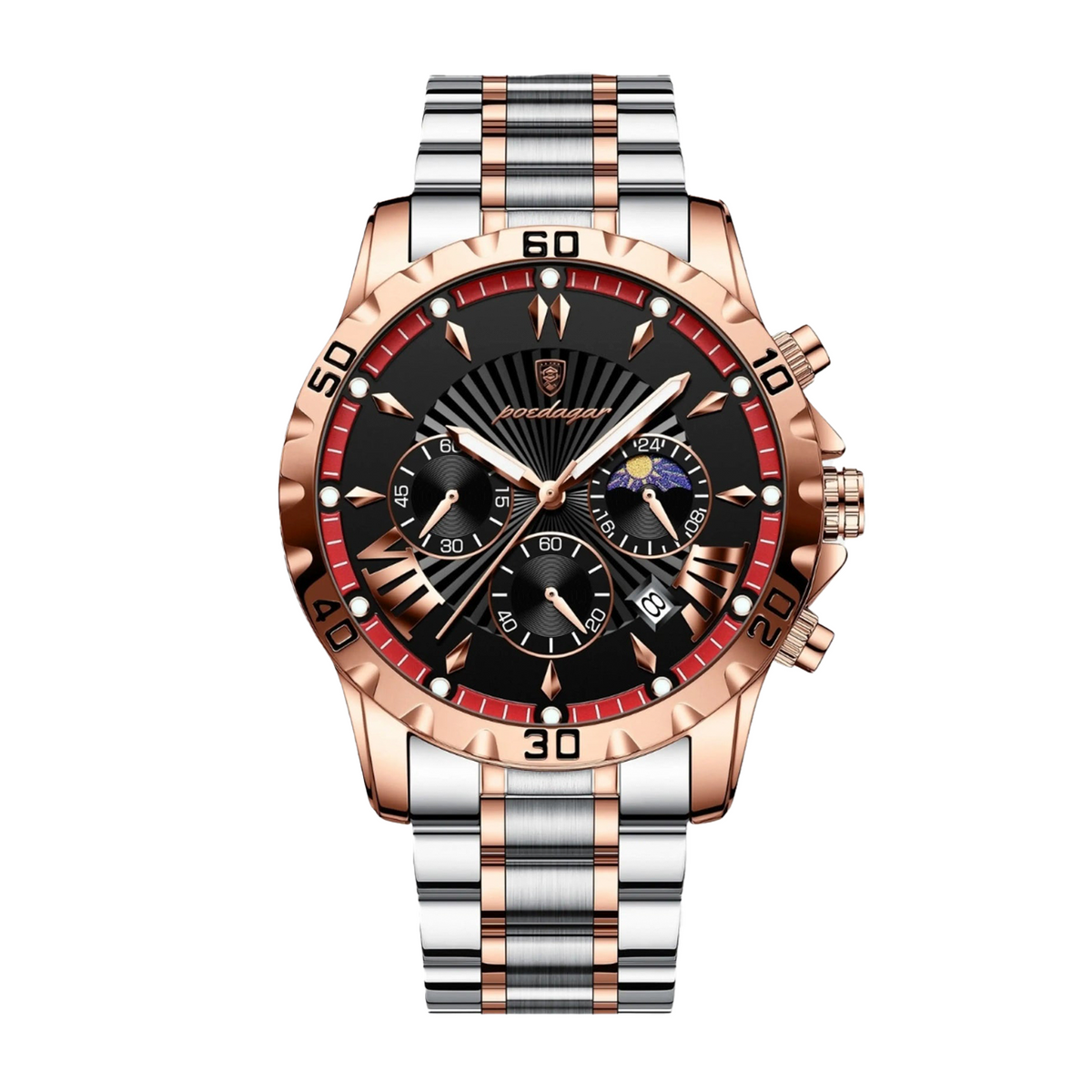 Sovereign 40mm Watch, Rose Gold - Red | Vayllor