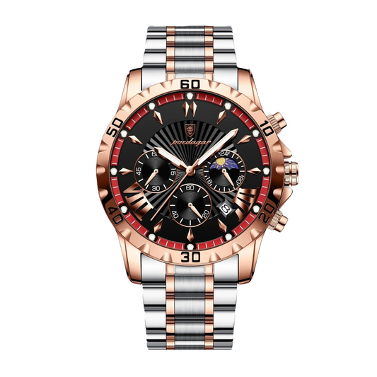 Sovereign 40mm Watch, Rose Gold - Red | Vayllor